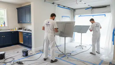 Cabinet painting service in Lynchburg, VA for durable kitchen cabinet refinishing