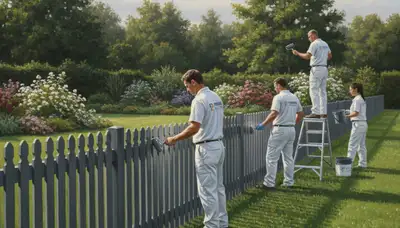 Fence painting in Lynchburg, VA by Lynchburg Paint Pros for durable weather protection