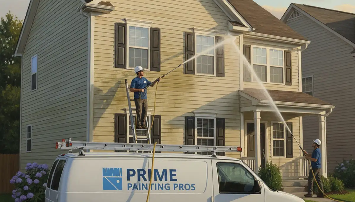 Vinyl siding pressure cleaning for a home in Lynchburg, VA by Lynchburg Paint Pros
