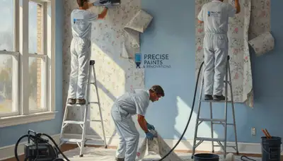 Wallpaper removal service in Lynchburg, VA, preparing walls for painting by Lynchburg Paint Pros